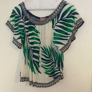 Tropical Palm print  Vacation top